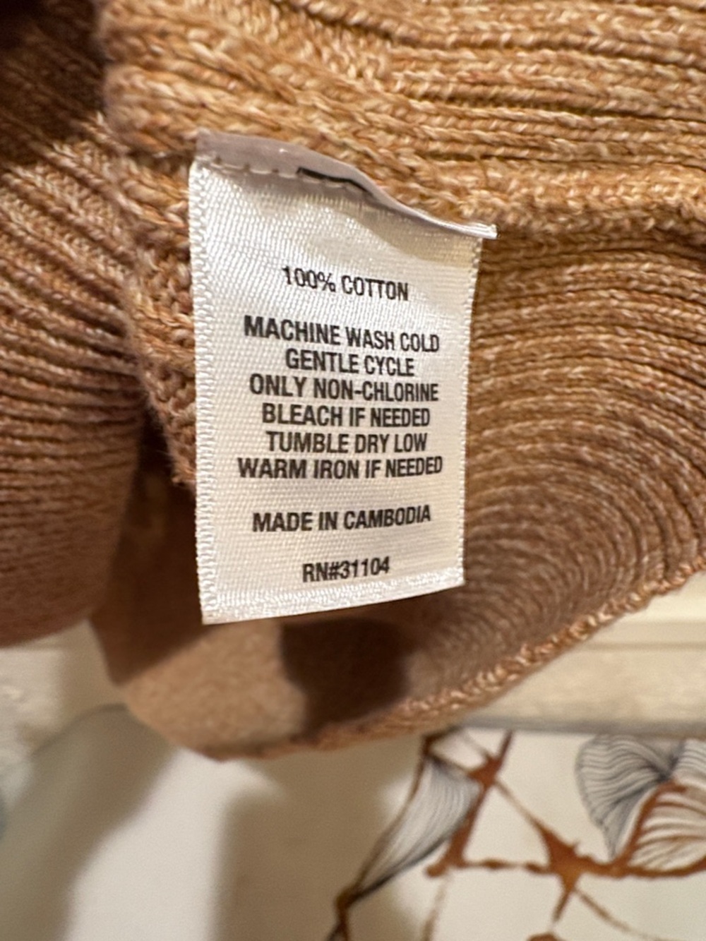 Kim Rogers Camel Cable Crewneck Sweater - Picture 5 of 6
